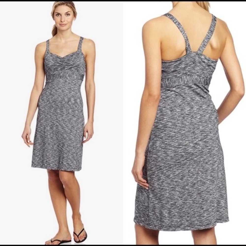 Prana Amelie Dress Womens L Blue Space Dye Heathered Activewear W3AAMS113